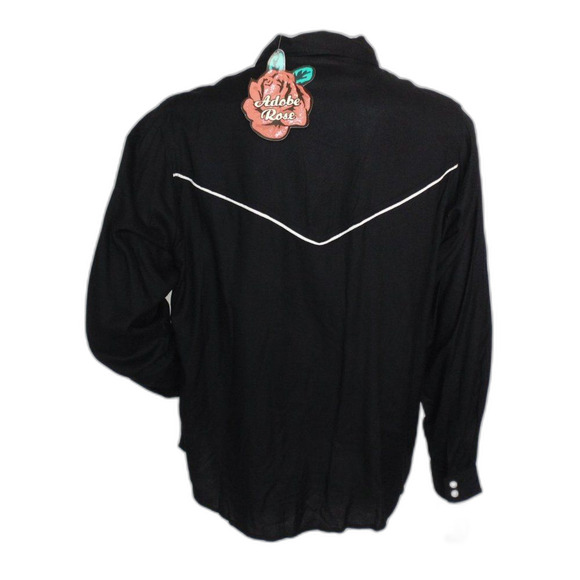 new ADOBE ROSE Shirt, 1X, Horse Embroidery, Snap Front, Black, Long sleeves - Picture 4 of 16